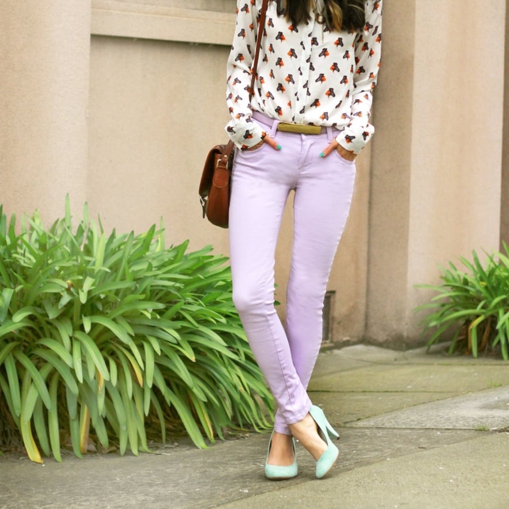Zara Lilac Pastel Skinny Jeans